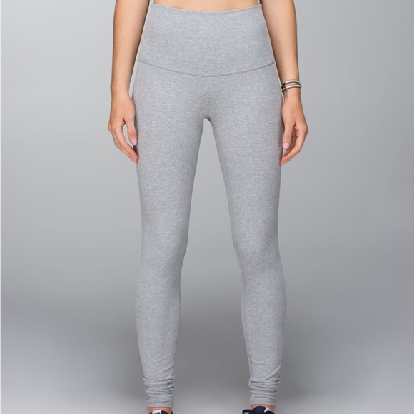 Lululemon Wunder Under Light Grey High Waisted Legging Cotton Pant - Picture 6 of 7